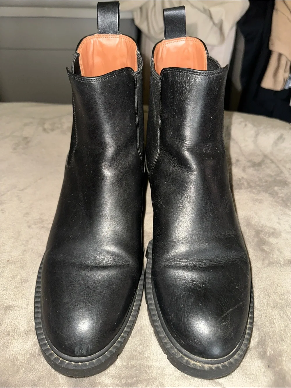 Coach Men's Black Leather Chukka Boots with Tan Lining